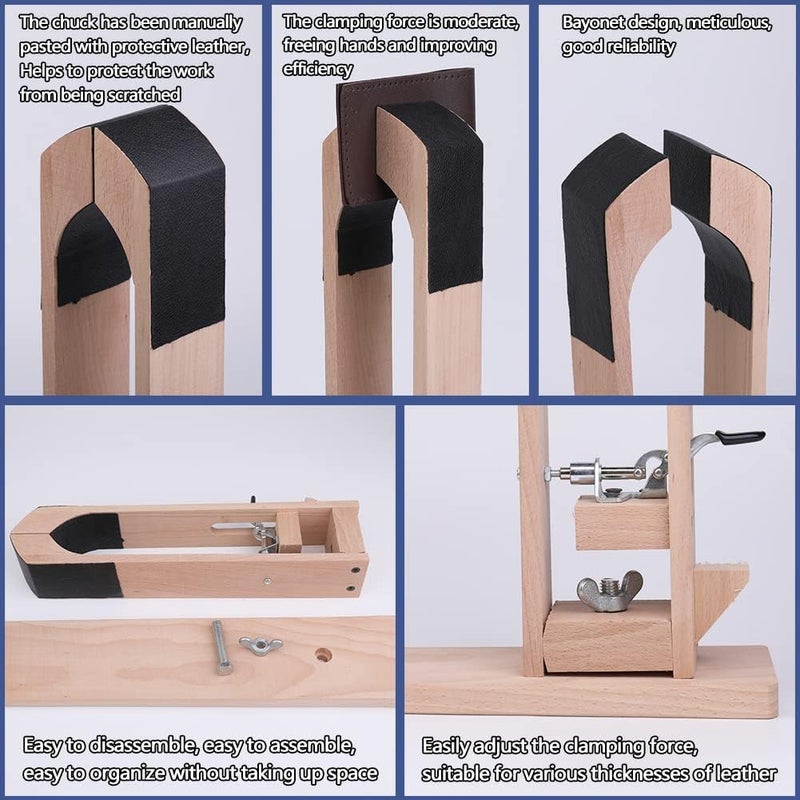 LUNARM Stitching Pony Leather Table Desktop Pony Horse Clamp Leather Stitching Pony for DIY Hand Leathercraft Sewing - Image 5